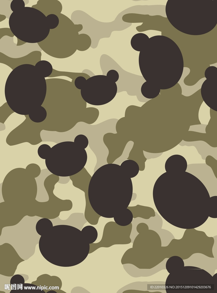 迷彩小熊底纹背景
