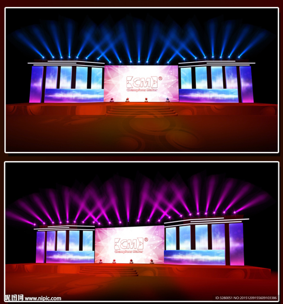 CM年会舞美设计3D模型