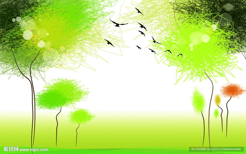 梦幻树木抽象树木分层图片