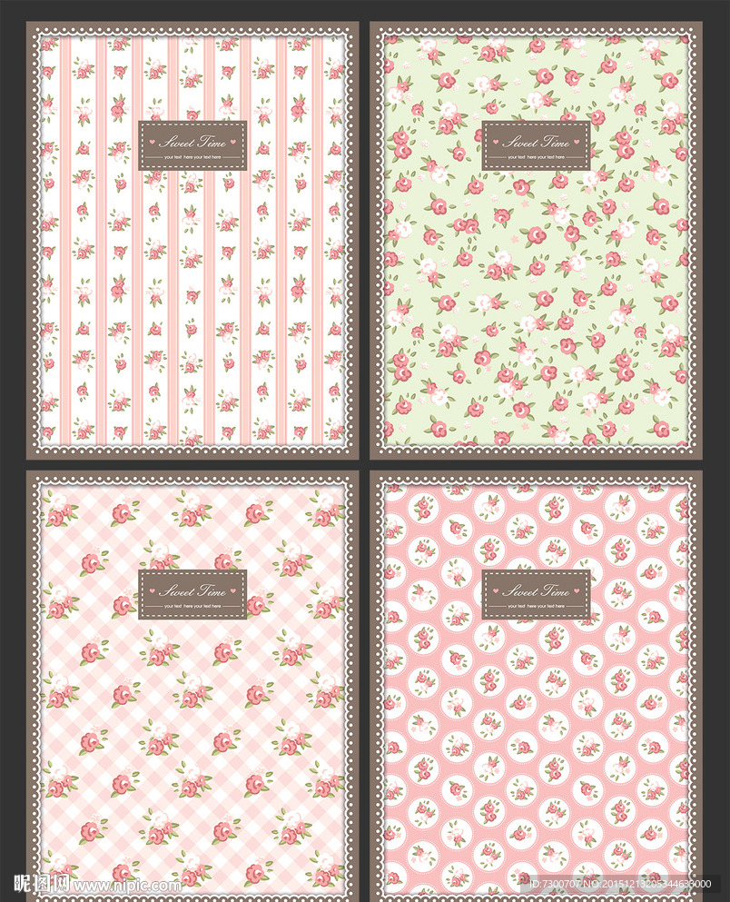 本子封面 矢量碎花