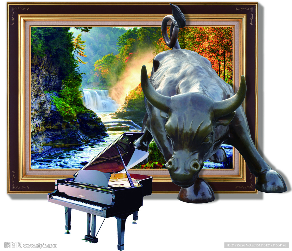 3D立体画 对牛弹琴