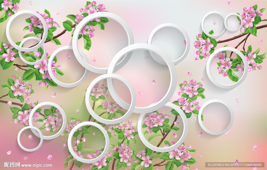 唯美花纹客厅背景墙