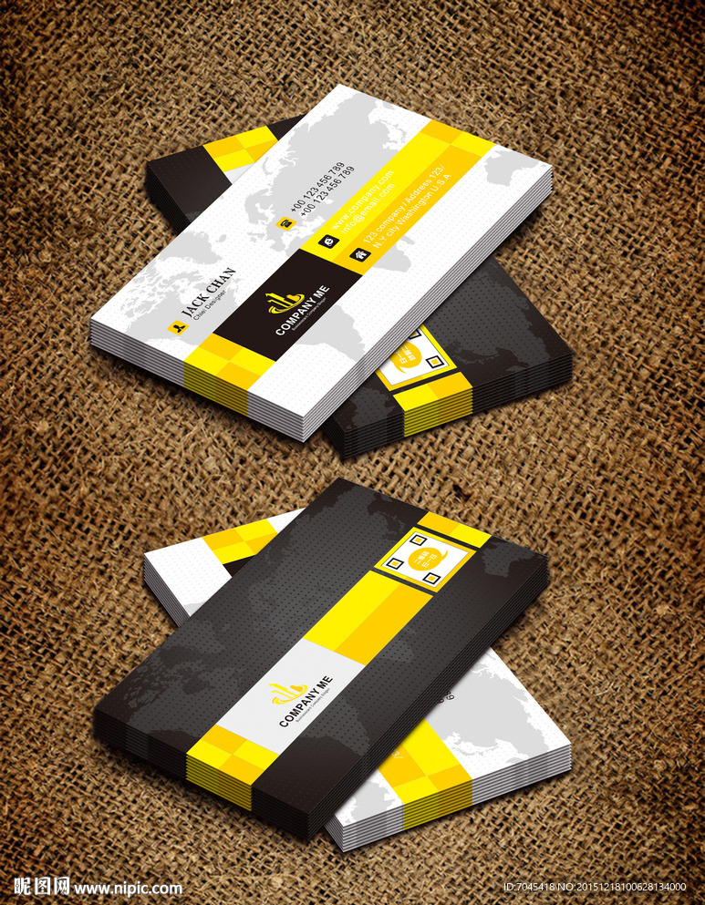 简洁高档现代科技黄色名片