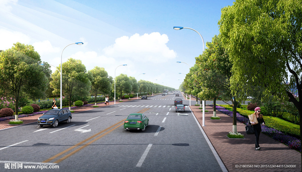 含山县道路透视