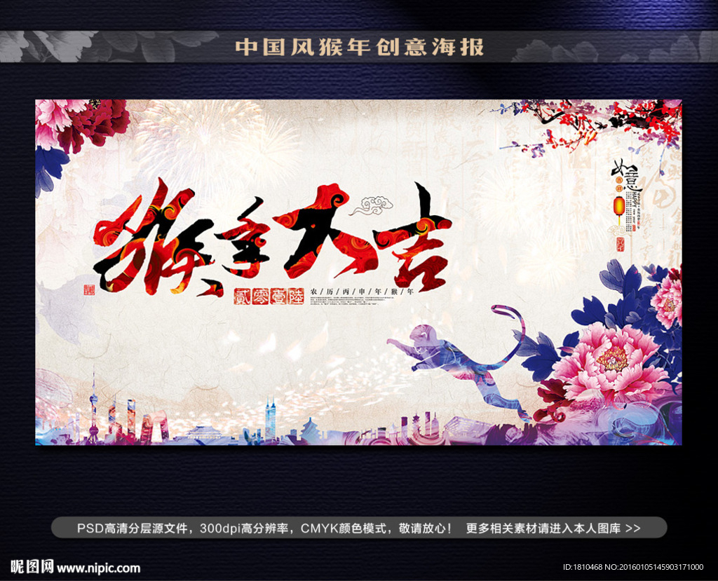 猴年大吉 创意海报