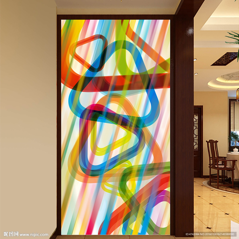 多彩缤纷斜纹psd玄关背景