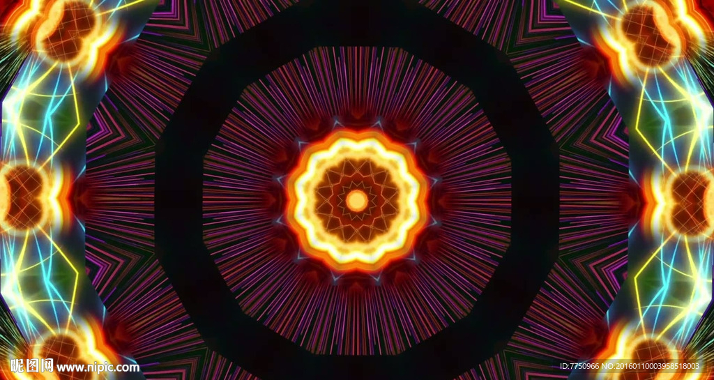 超赞金黄花纹动感旋转led大屏