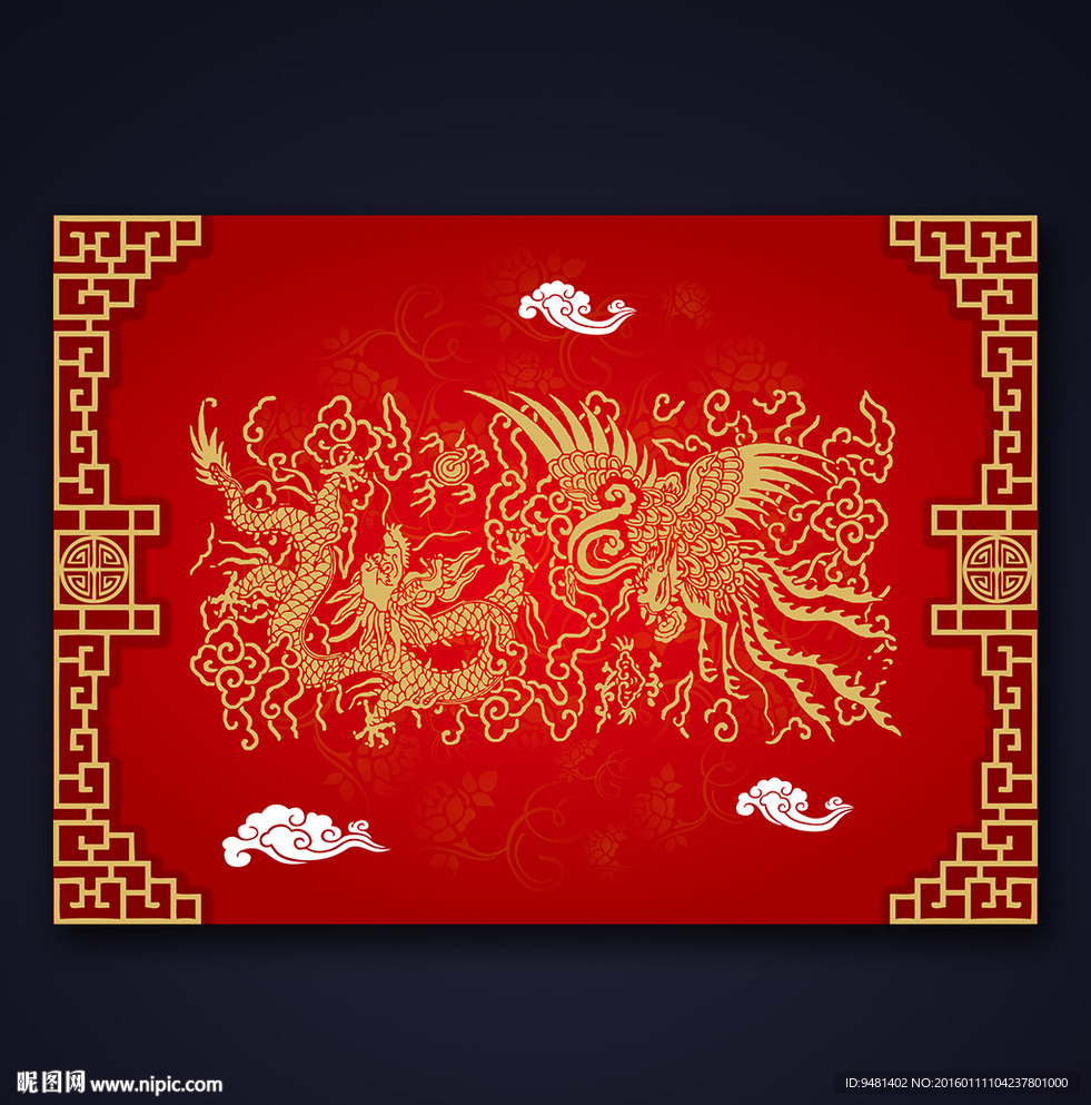 汉唐中式婚礼背板ps分层源文件