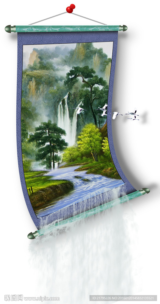 3D立体画 玄关山水画