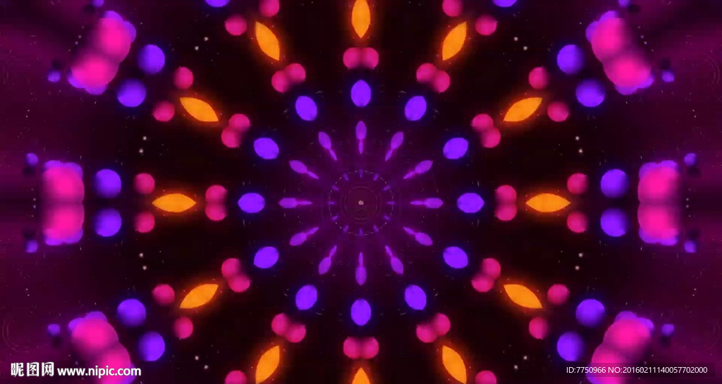 超赞绚丽花纹舞动氛围vj背景