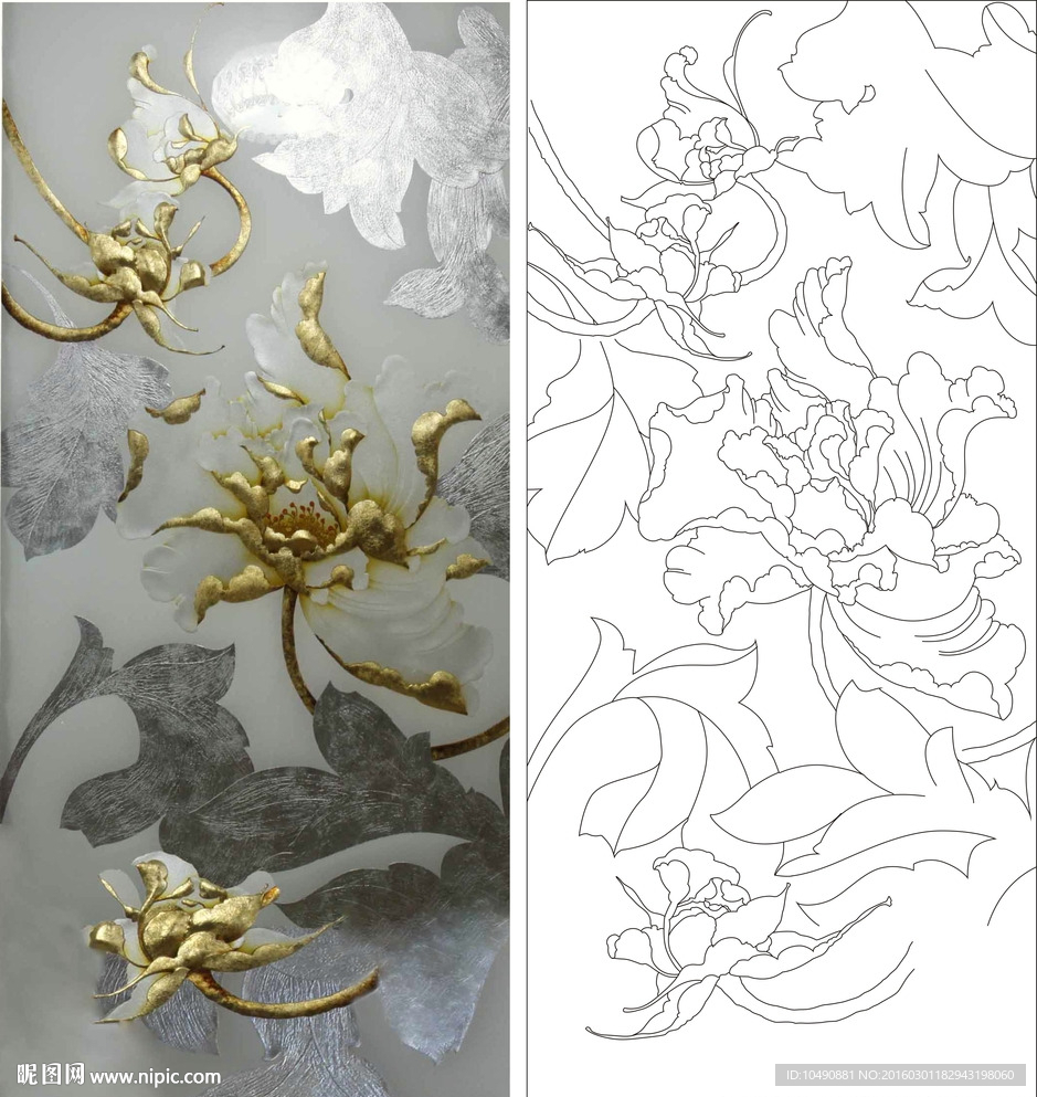 艺术玻璃 隔断 背景墙 矢量图