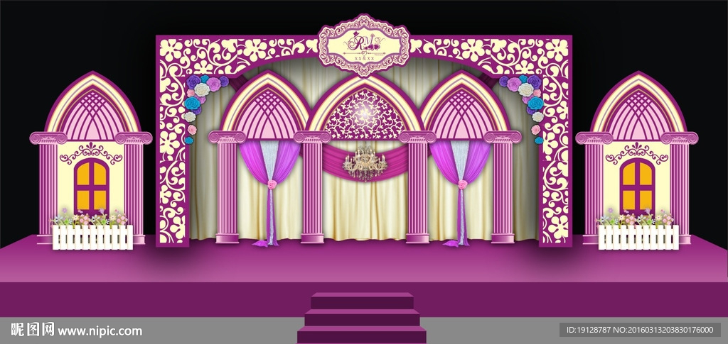 欧式婚庆背景婚礼主题 欧式门楼