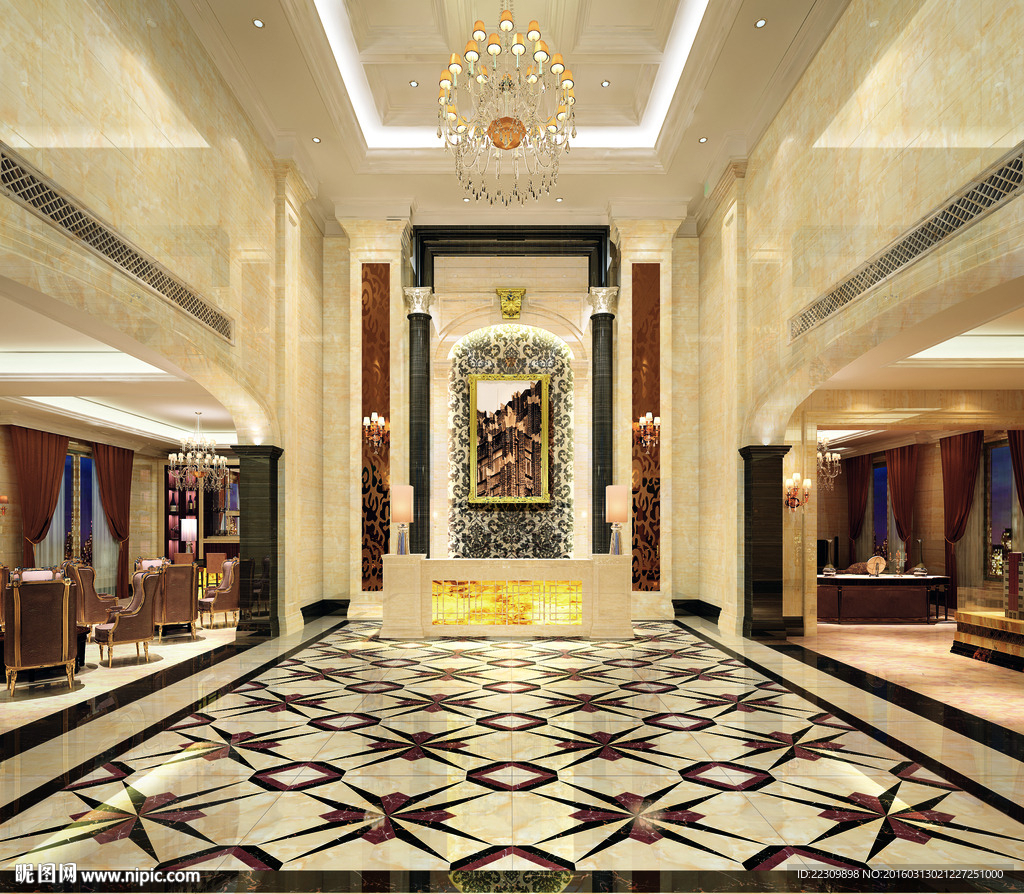 大堂 欧式 效果图 陶瓷 样板