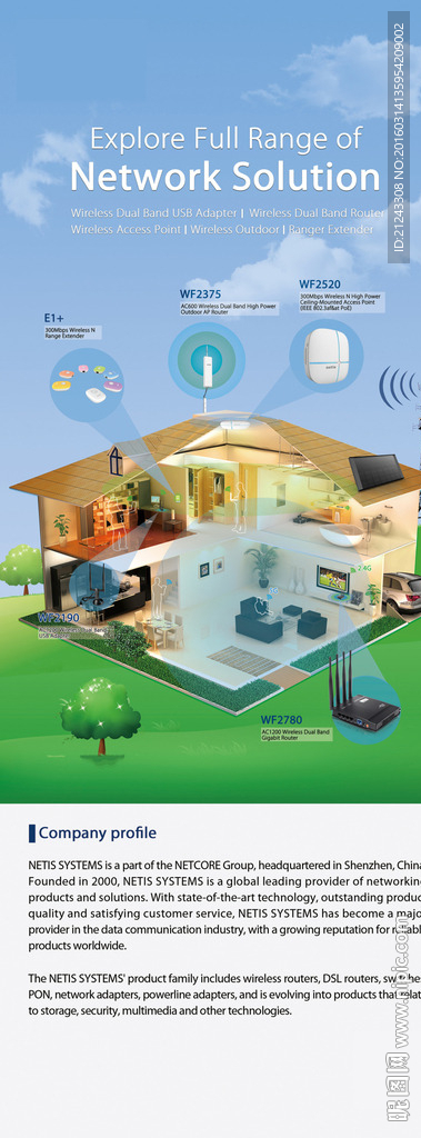 wifi家庭无线网络覆盖易拉宝