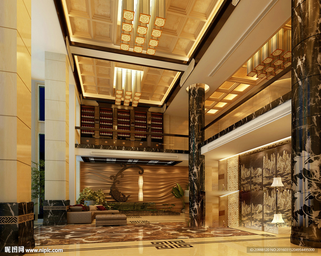 星级酒店大堂 前台 前厅