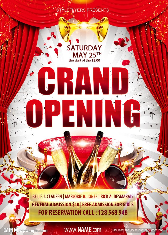 豪华酒吧夜场开业宣传海报