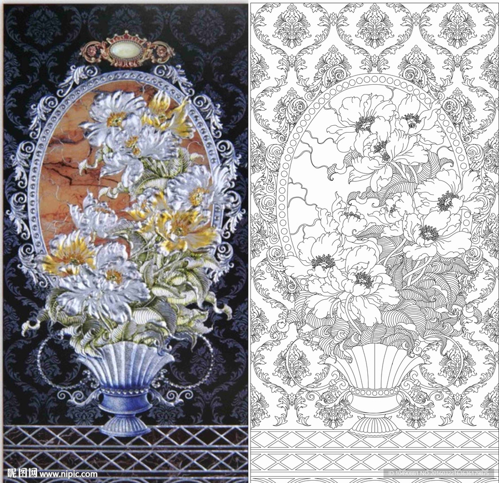 艺术玻璃 隔断 背景墙 矢量图