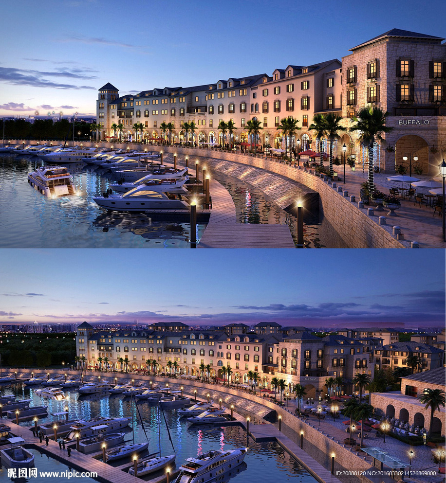 游艇港口动画 风情商业街 地产