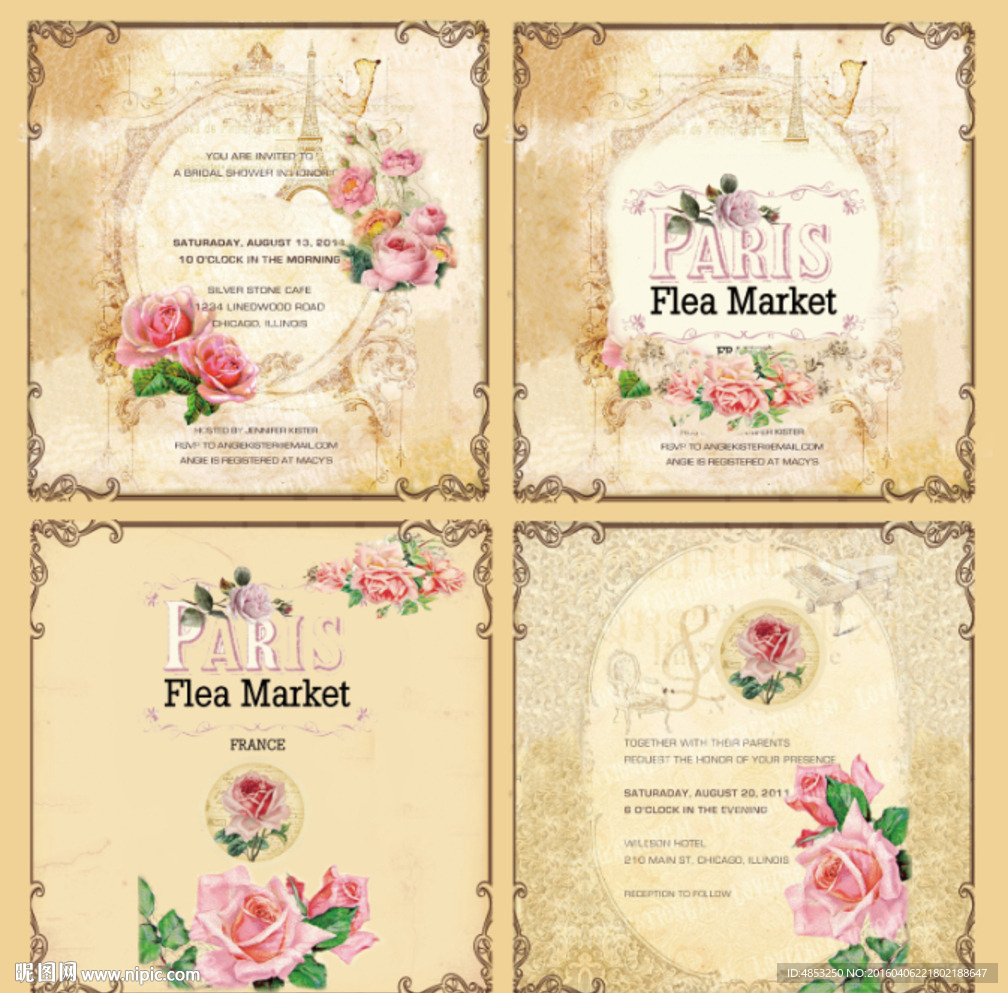 装饰画 无框画  欧美花纹