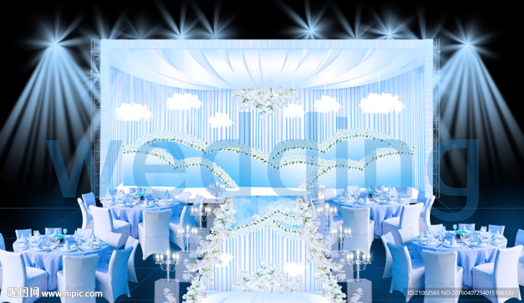 蓝色婚礼效果图