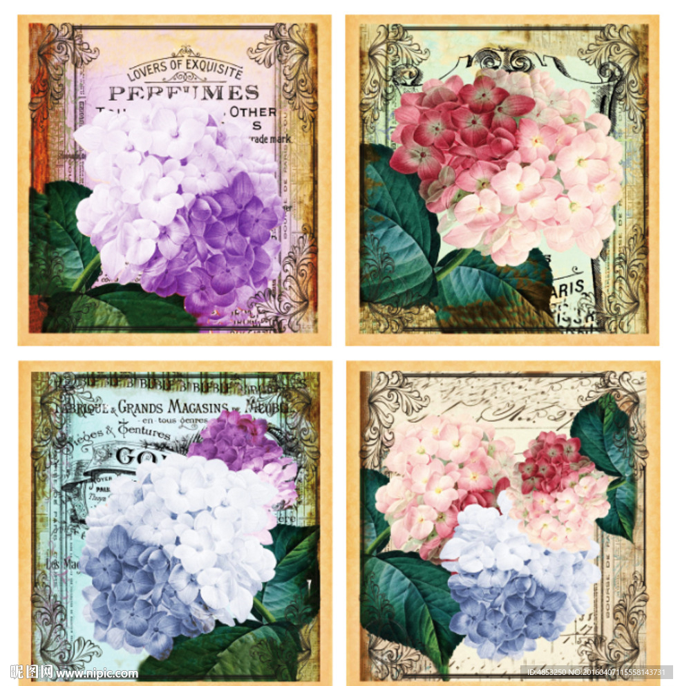 装饰画 无框画  欧美花纹