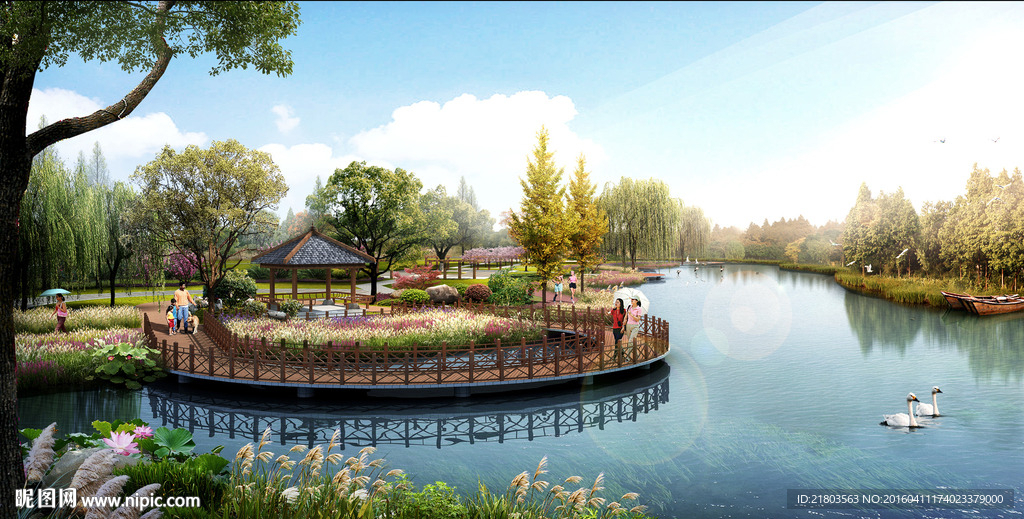 临水公园景观亭效果图