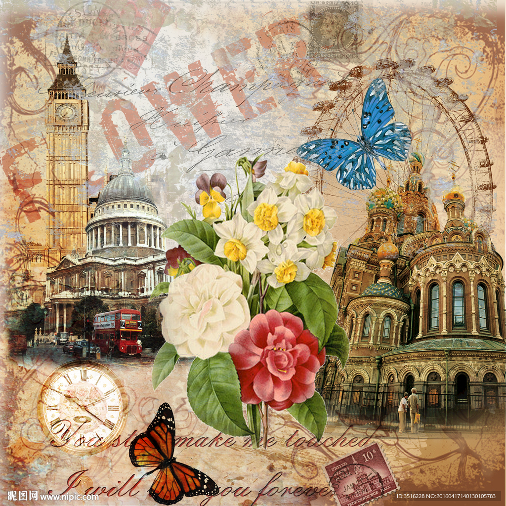 欧式复古装饰画