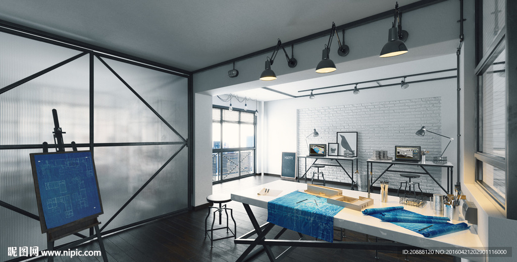 现代办公室 艺术工作室 动画