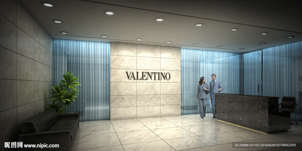 前台 前厅 形象墙 动画