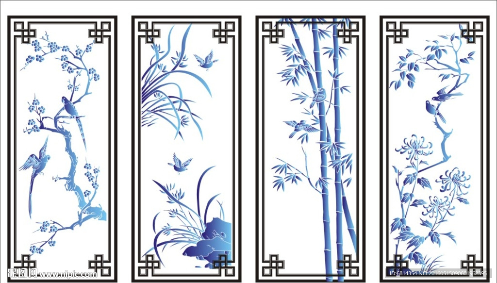 梅兰竹菊 春夏秋冬 四君子