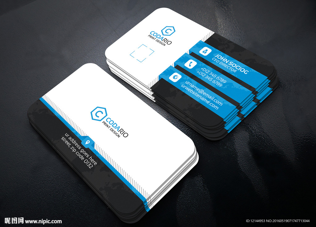 蓝色商业服务名片模板