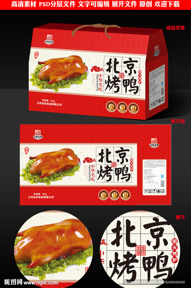 北京烤鸭礼盒源文件展开图