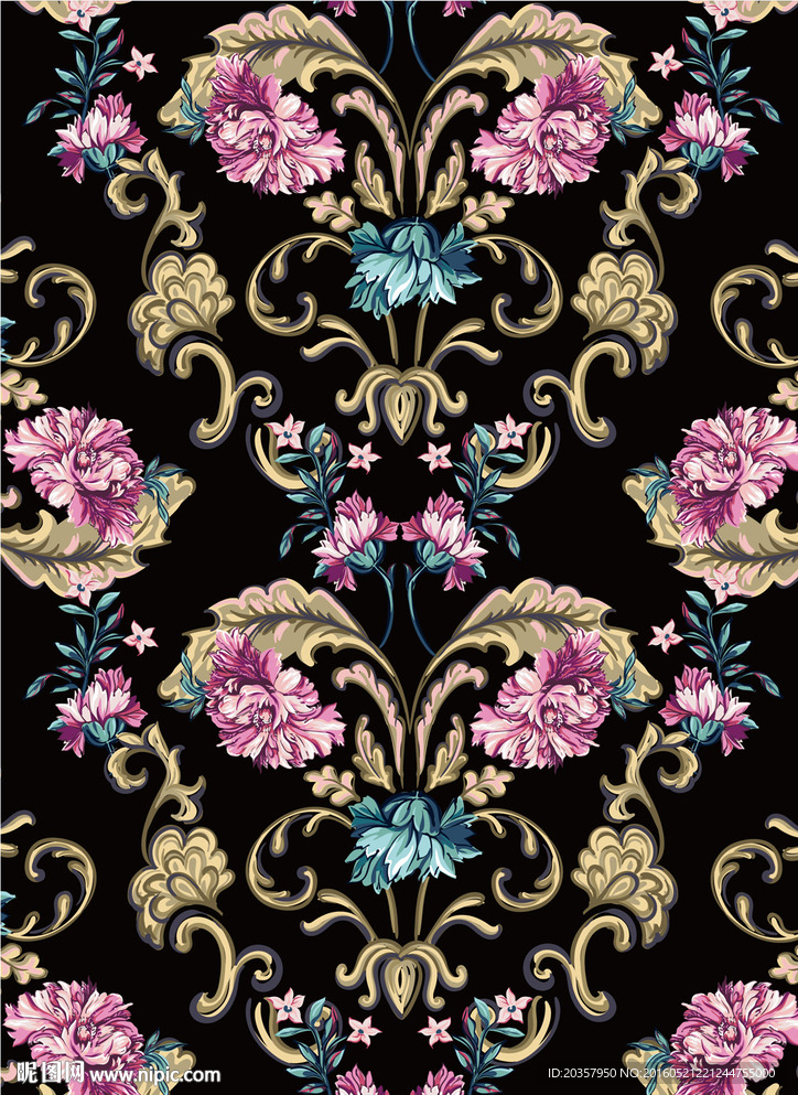 植物花卉图案写实花卉图案印花