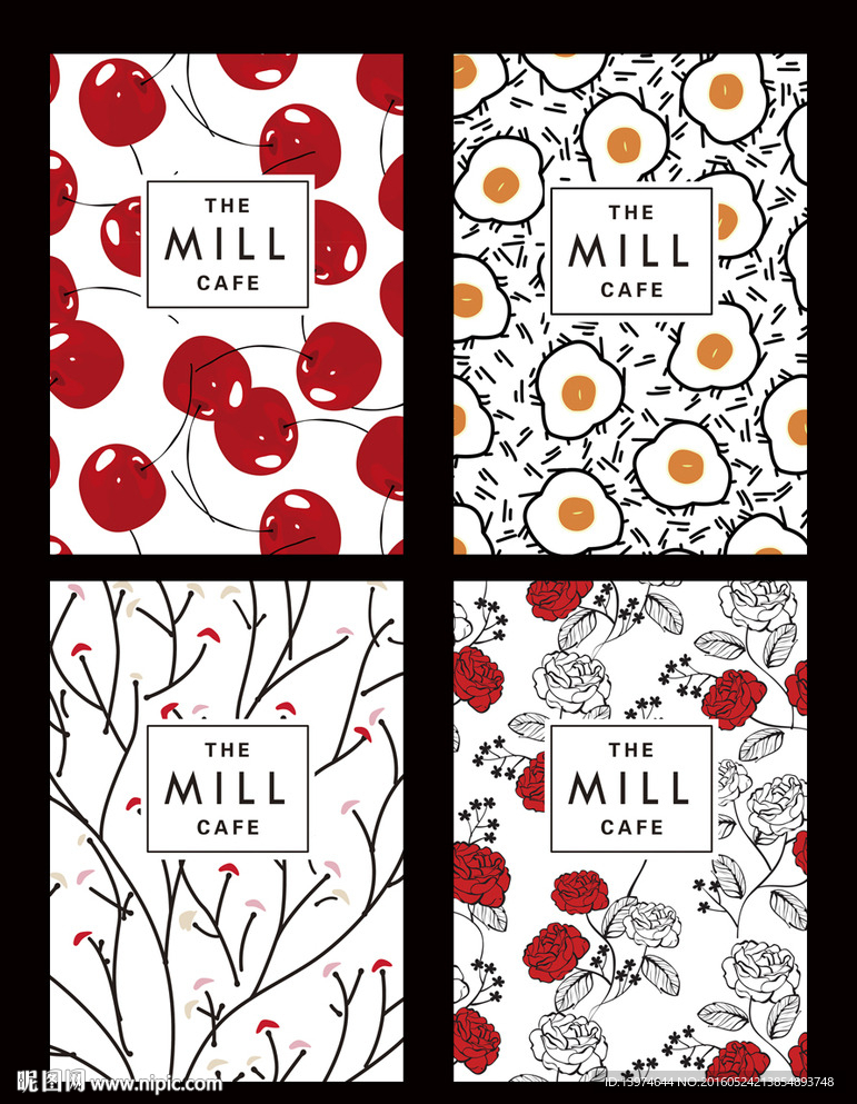 韩国风格平铺图案