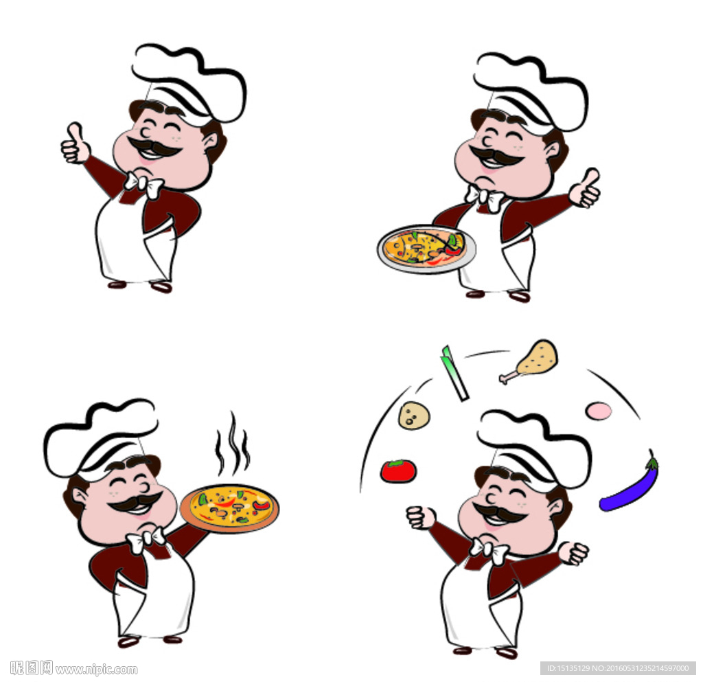 美食 披萨 名厨 吉祥物