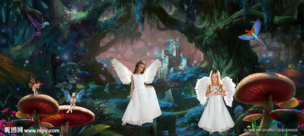 爱丽丝梦游仙境主题儿童写真模板