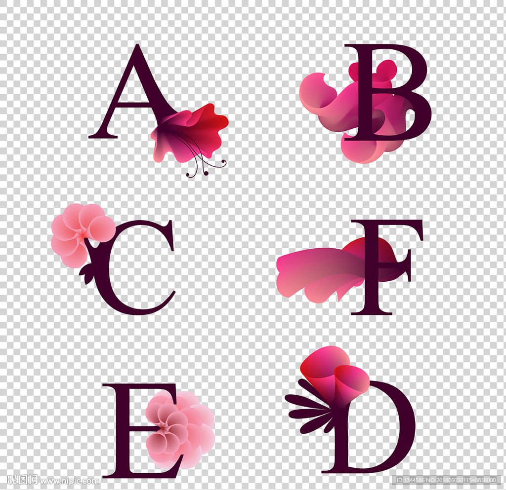 创意时尚个性花纹字母设计