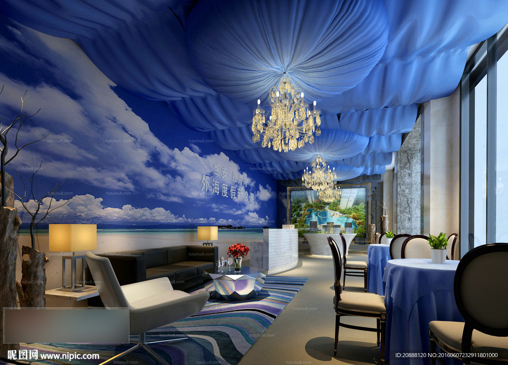 售楼大厅 动画 洽谈区 前台