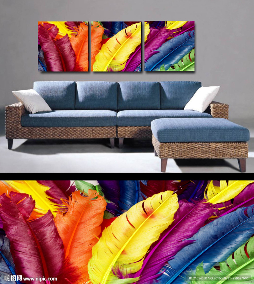 羽毛高清无框画