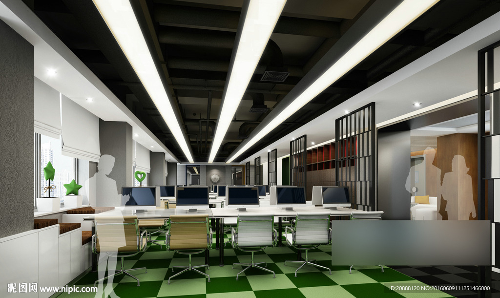 现代办公区 公共办公区 动画