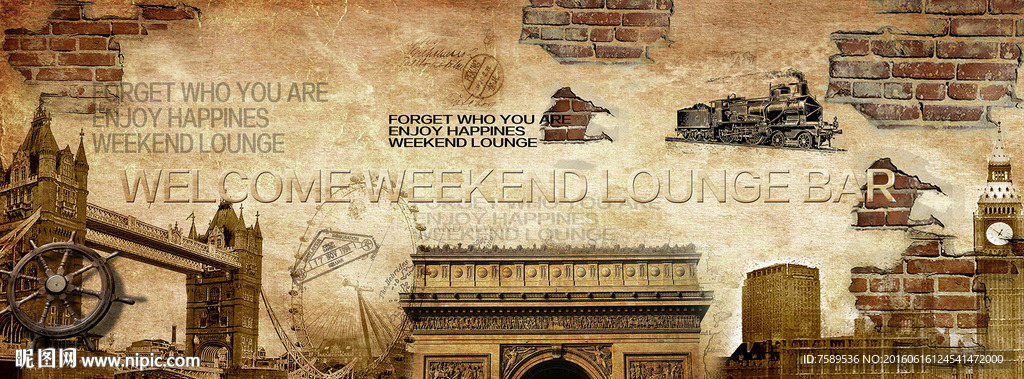 怀旧酒吧舞台背景