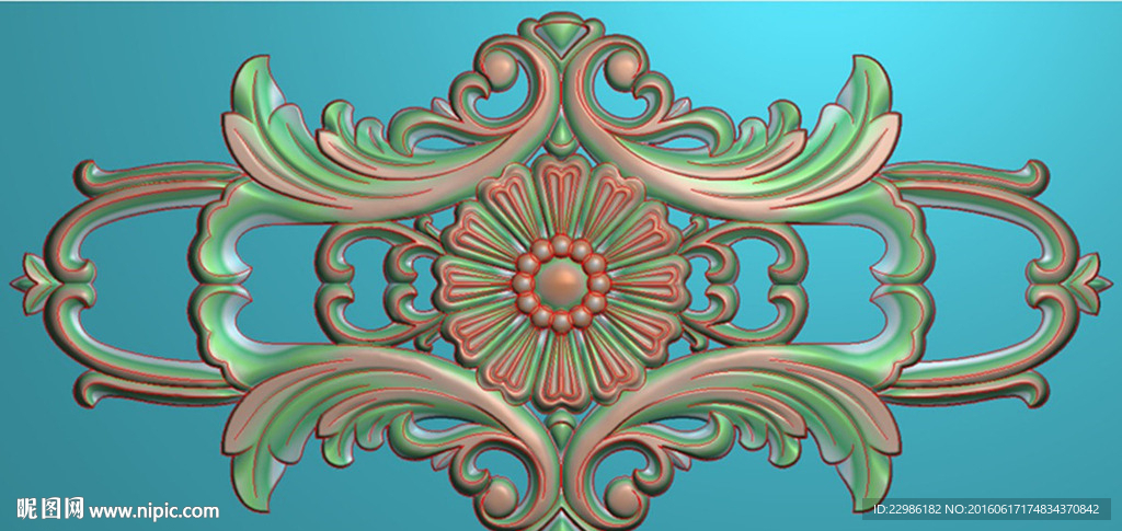 欧式门上洋花砂岩浮雕图