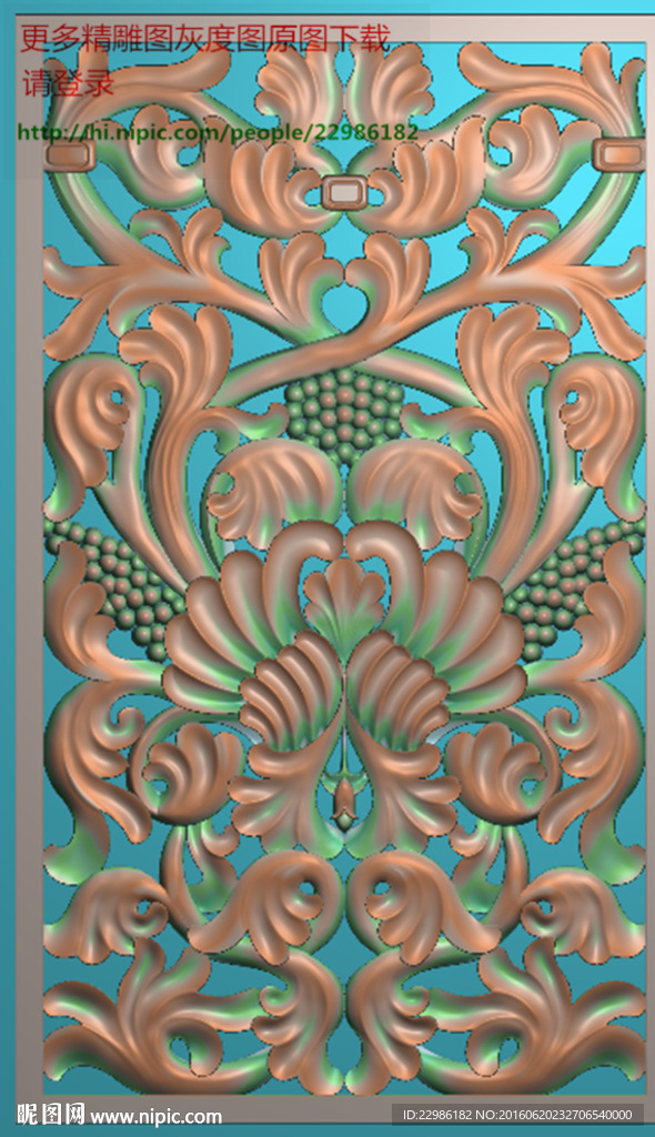 葡萄门上洋花砂岩浮雕精雕图