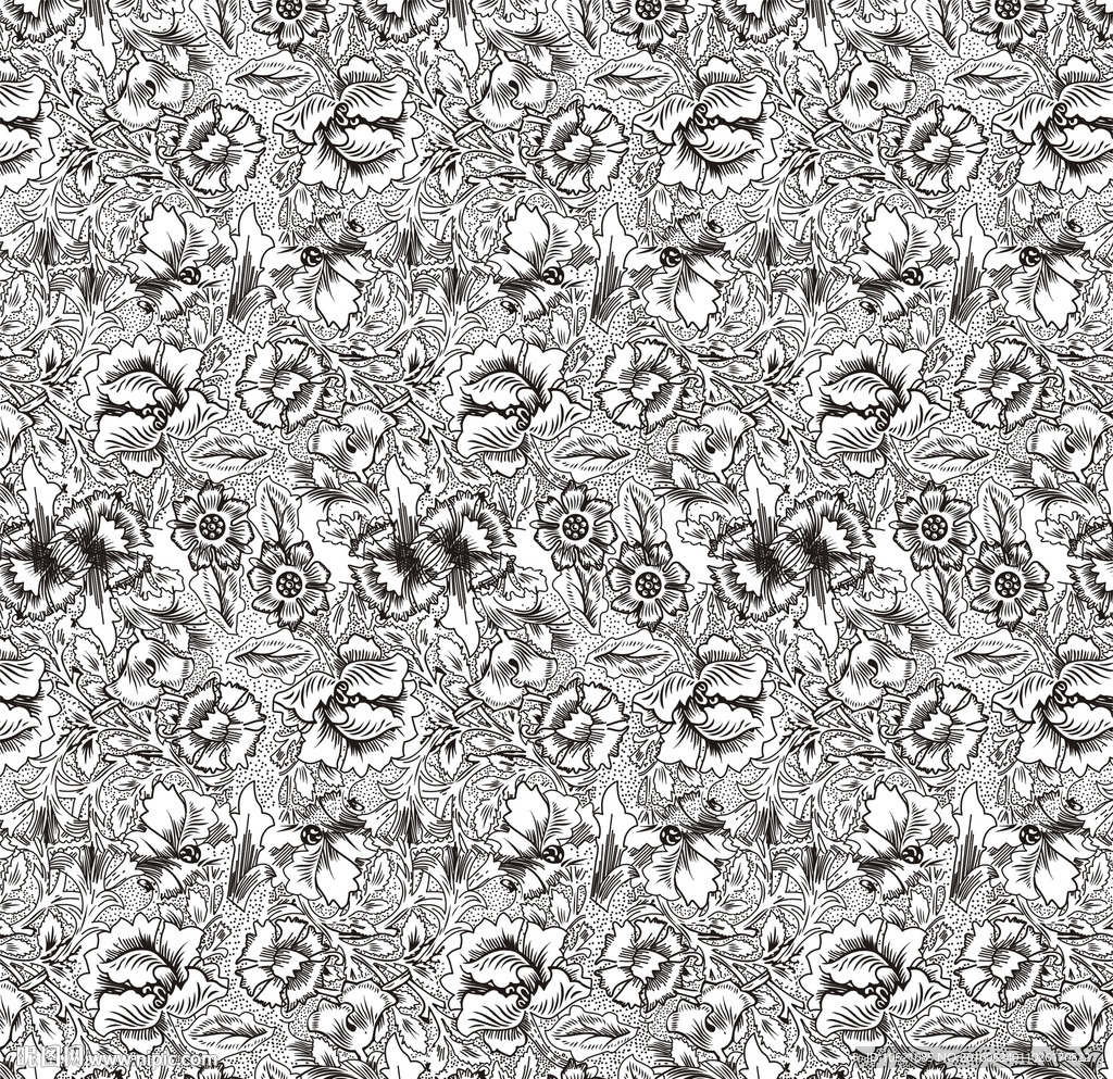 单色花 矢量 匹装