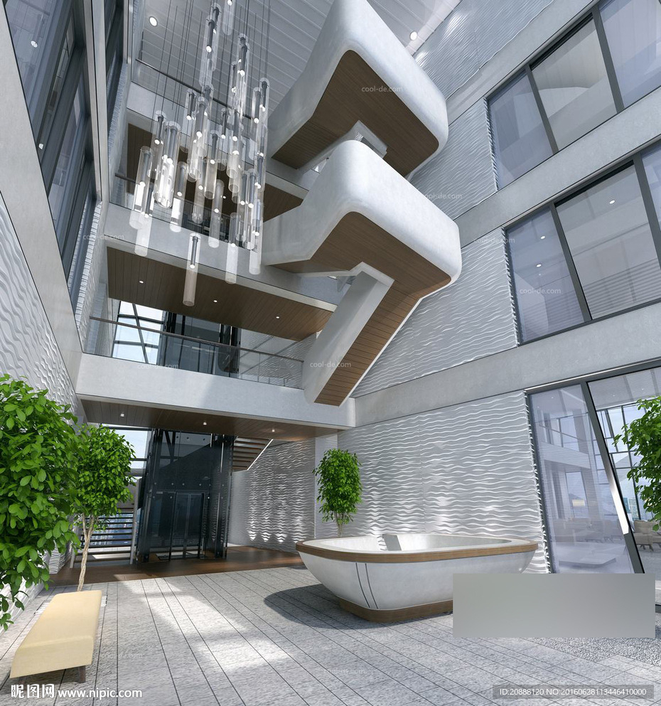 过道 旋转楼梯 售楼大堂 电梯