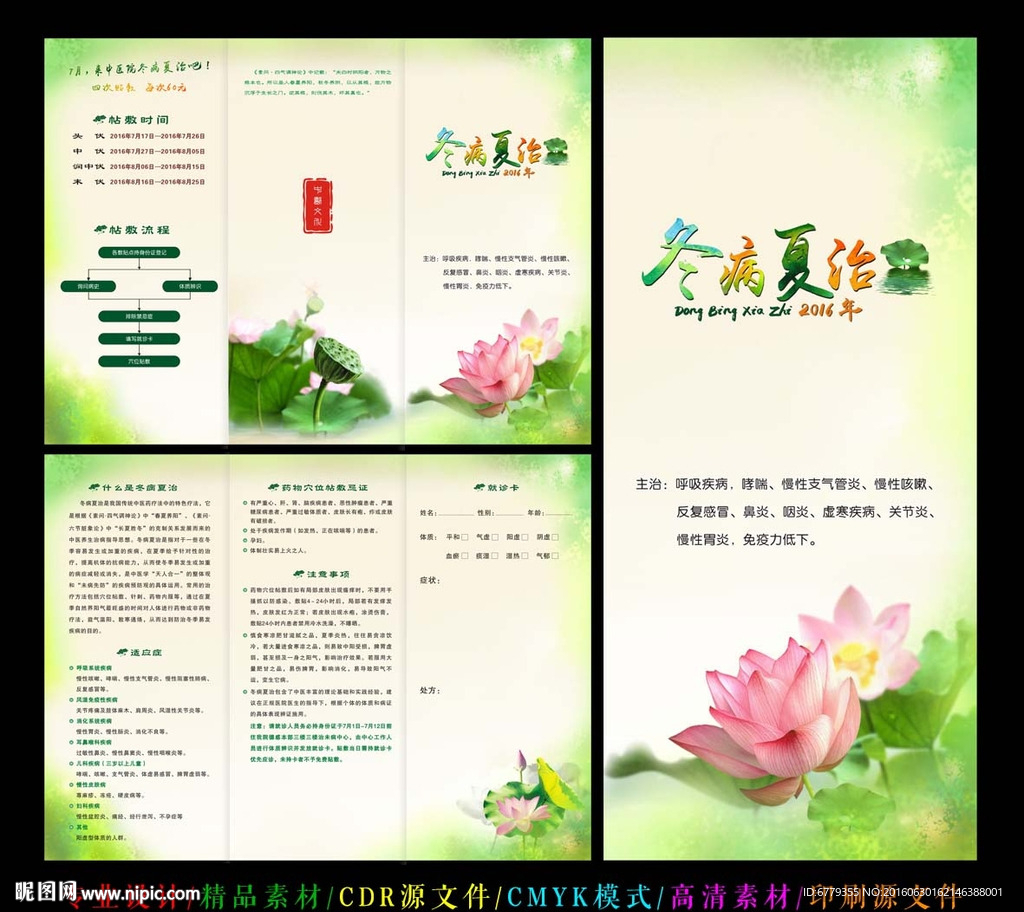中国风冬病夏治折页