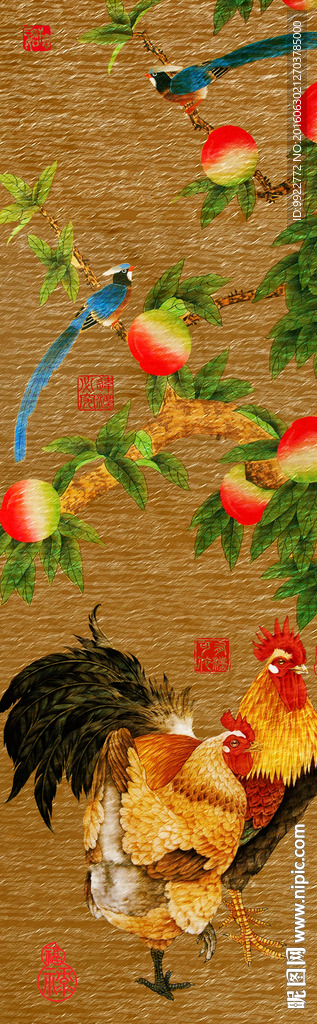 花鸟屏风 条屏 移门