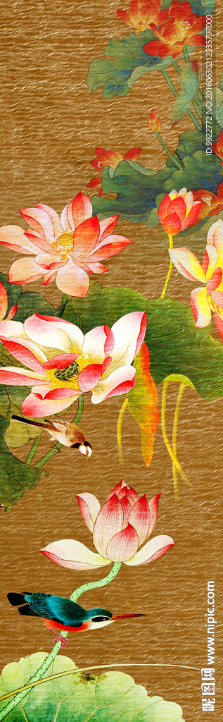 花鸟屏风 条屏 移门