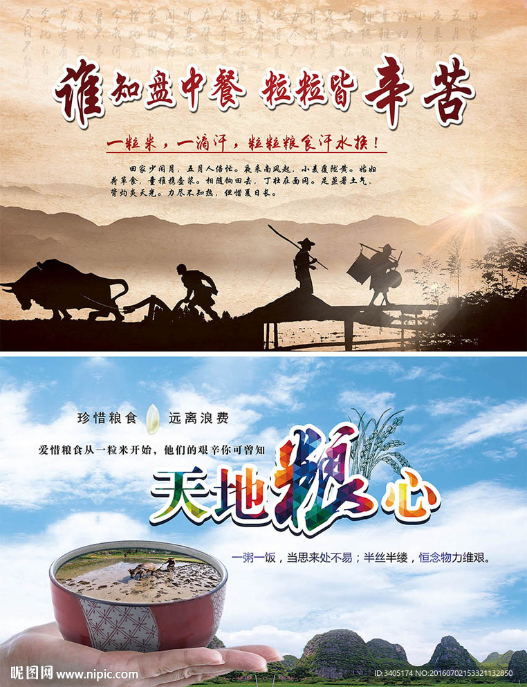 节约粮食宣传展版