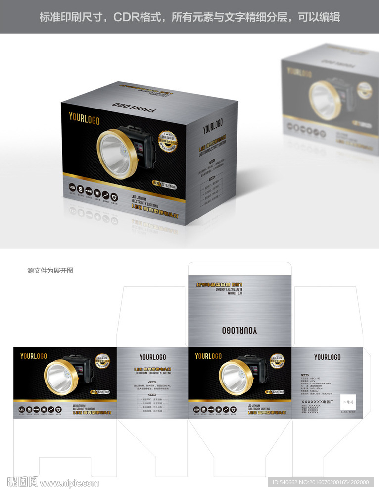 LED锂电头灯包装